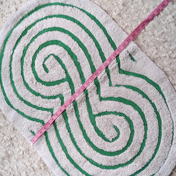 Vintage Bath Vintage 6s 70s Cotton Blend Scroll Kelly Green Bath